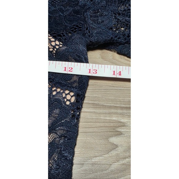 Mystic Lace Sheath Dress Womens XS Navy Blue Floral Long Sleeve Cocktail D13478L - Picture 6 of 8